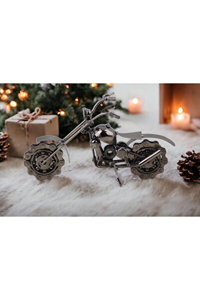 e-life shop Nostaljik Retro El Yapımı Metal Motosiklet Modeli Dekoratif Biblo...