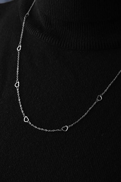 ByFlorya Jewelry Çelik Kalpli Ince Klasik Zincir Kolye Ince Forse Kalp Zincir...