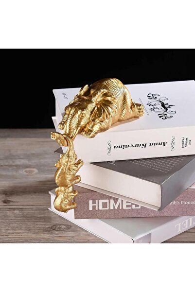 e-life shop Lüks Asılabilir 3lü Fil Biblo Seti Kitaplık Duvar Süsü Yeni Ev Of...