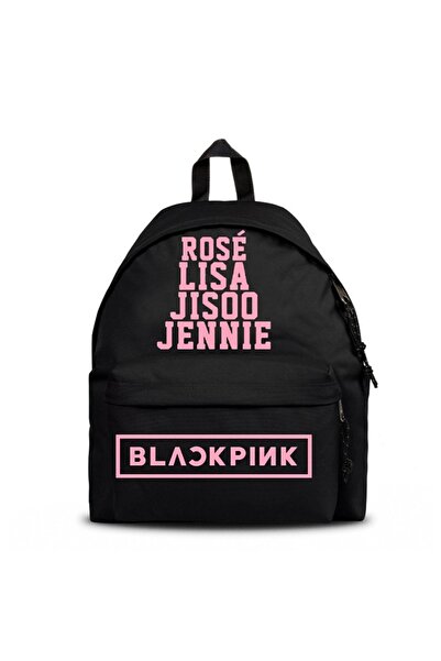 Köstebek Black Pink Group Names School Backpack with Water Bottle Compartment