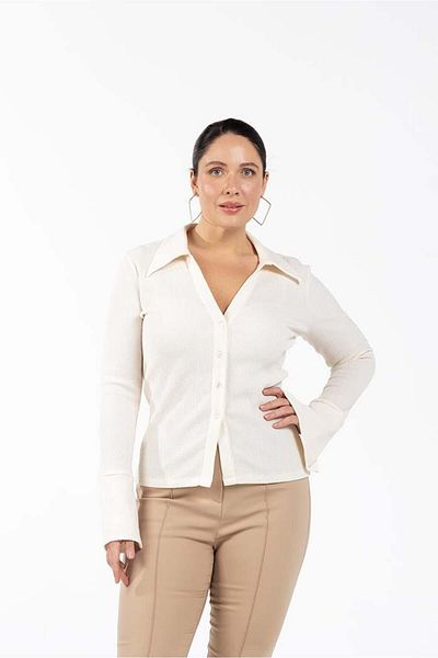 LUOKK Ecru Nicole Plus Size Shirt
