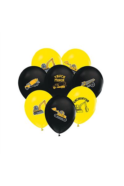 turkuaz parti 10-Piece Construiting Printed Balloon Truck,Bucket