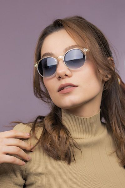 LUNOX Niobe Crystal Gradient Blue Unisex Sunglasses