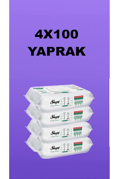 Sleepy Easy Clean Surface Cleaning Towel White Soap Added 100 Sheets X 4 Pieces