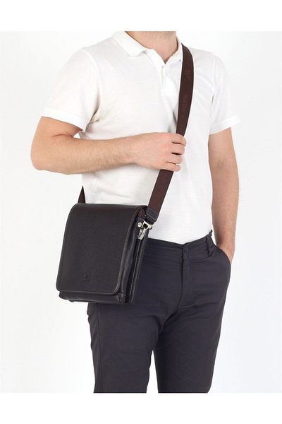 Aka Men's Leather Bag 308 - Brown, Shoulder Strap