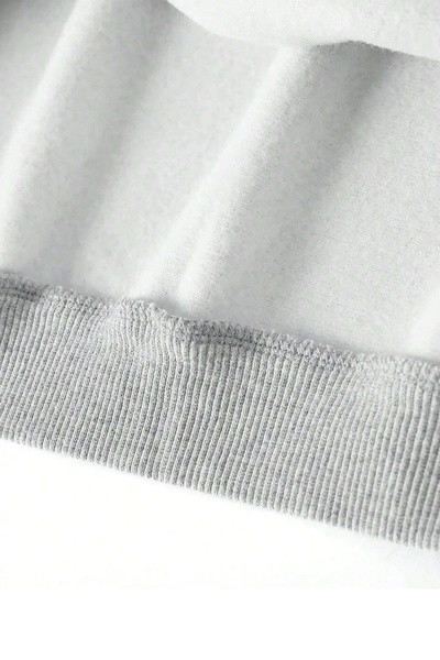 FUWEAR Oversize V Yaka Düz Sweatshirt