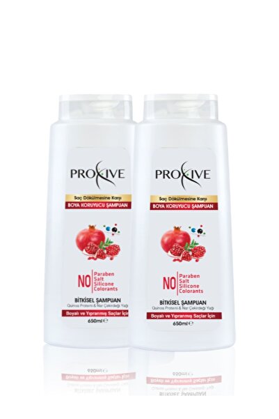 PROXİVE Proxıve Tuzsuz Parabensiz Silikonsuz Boyasız Bitkisel Boya Koruyucu Şampuan 650 ml X 2 Li Avantaj