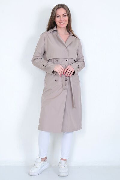 NARİKA Trençkot Yeni Sezon Omuz Apaletli Su I?tici Özelliği Yarım Astarlı