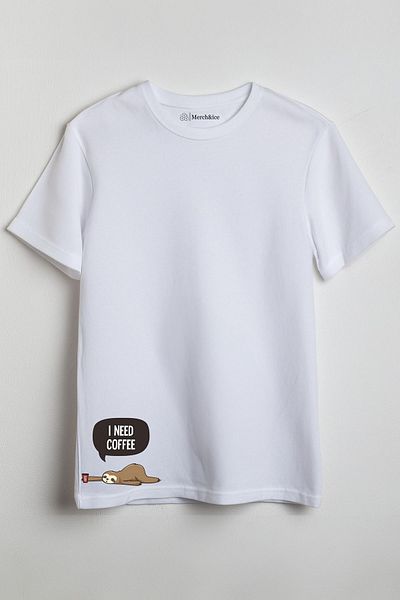 SM Satranç Medya Μπλουζάκι Unisex Sloth Six Printed - I Need Coffee
