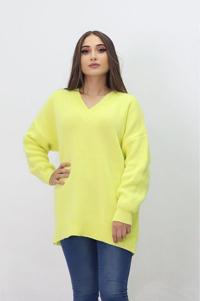 GAJA Women's V-neck Knitwear Sweater - Saleless and Thick Winter