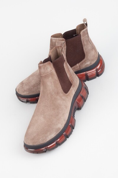 MARCOMEN Men's Genuine Leather Side Elastic, Windproof Casual Boots