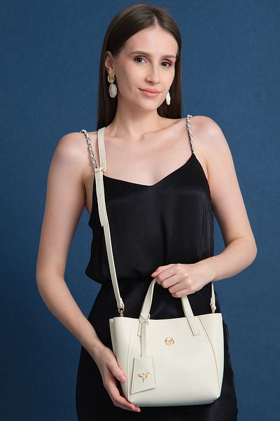 Garbalia Geanta de umar Sofia Beige - Inchidere magnetica, Compartiment mare cu fermoar