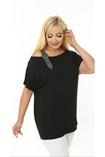 Te&Te Women's Plus Size Viscose Blouse with Belt Detail