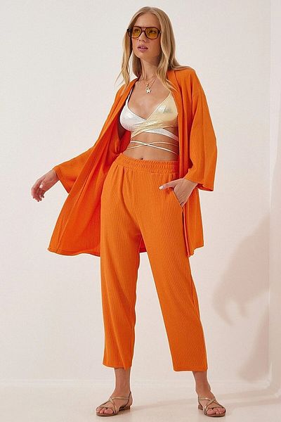 Look Kadıköy Bürümcük Kimono Trousers Set Trendyo Happiness Cool