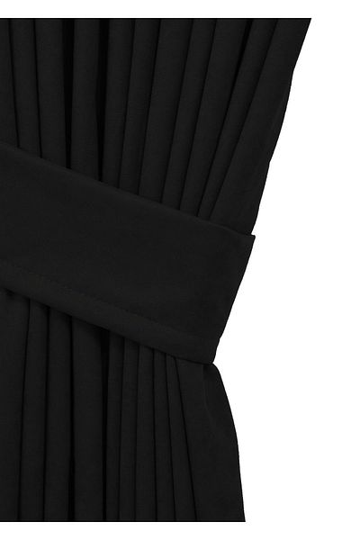 cheap's home Black Honeycomb Textured Velvet - 1x2.5 Pleated Background Curtain