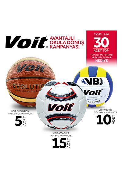 Voit Evolution Ball Set - Basketball, Football, Volleyball and Inflation Pump Inclusives
