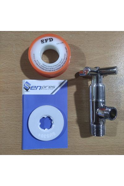 ŞENPRES 3-Piece Set with TAHARET TAP, AIM Head, OPEN COVER, Mirror and TEFLON TAPE