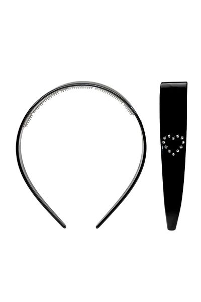 Roberta Lorenz Acetate Crown - Black Crystal Stone Detailed