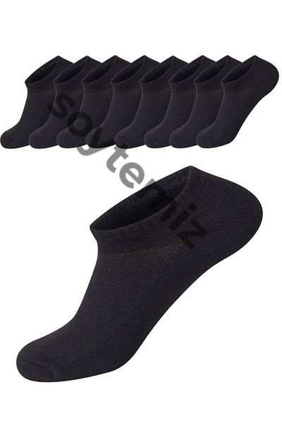 SOYTEMİZ Unisex Μαύρα Βαμβακερά Αθλητικά Αθλητικά Κάλτσες 8 Ζεύγη