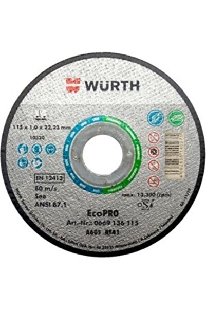 Würth Ecopro Çelik / Paslanmaz Çelik Kesme Taşı ( Inox ) 115x1.0 Mm 3'lü Paket