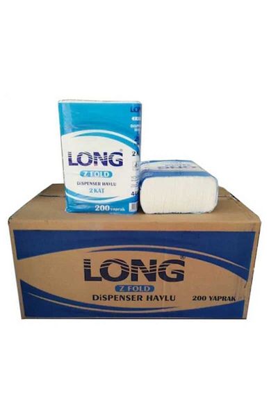 YÖNTEM KAĞITÇILIK Long Dispenser Paper Towel - Z Fold - 12 Packs of 200 Pieces / Box