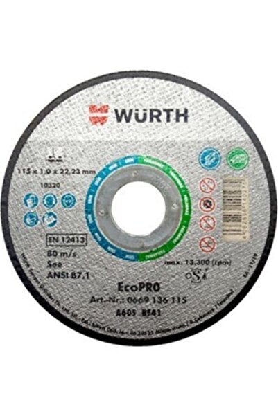 Würth Kesme Taşı Paslanmaz Çelik Demir Metal 115*1 Mm 5 Adet