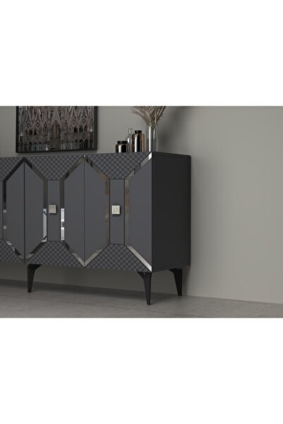 Genel Markalar Elegance 19 Cm Sehpa,tv Ünitesi Mobilya Ayağı ( 5 Adet) Siyah-...