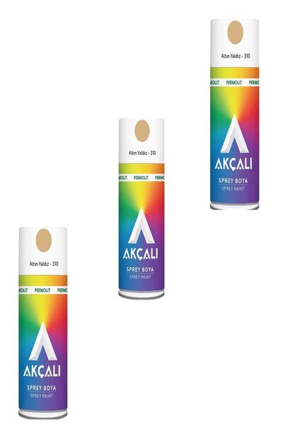 Akçalı Altın Yaldız Sprey Boya 400 ml 3 Adet