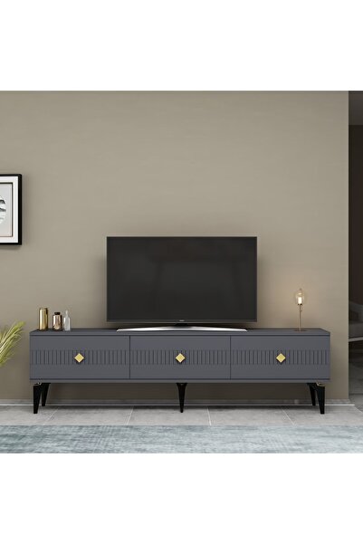cantek dizayn MİDAS TV STAND (ALT MODÜL) ANTRASİT-ALTIN
