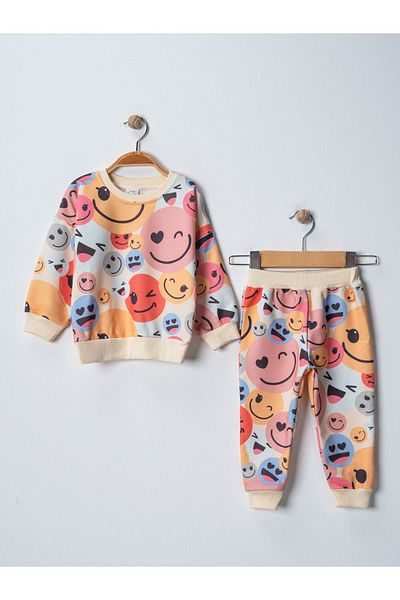 BUUFUU Long Sleeve Smile Printed Children's Set