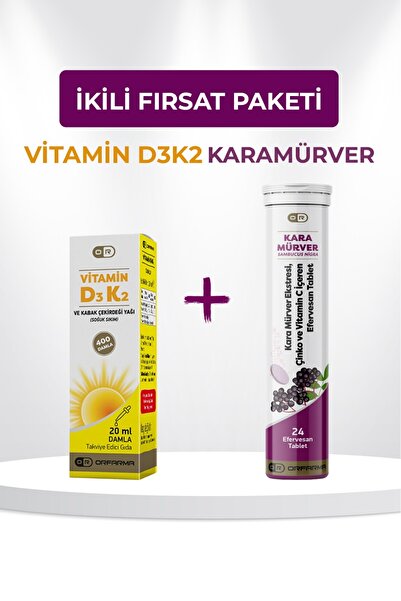 ORFARMA D3K2 Vitamini&Kara Mürver Ekstresi Avantajlı Paket