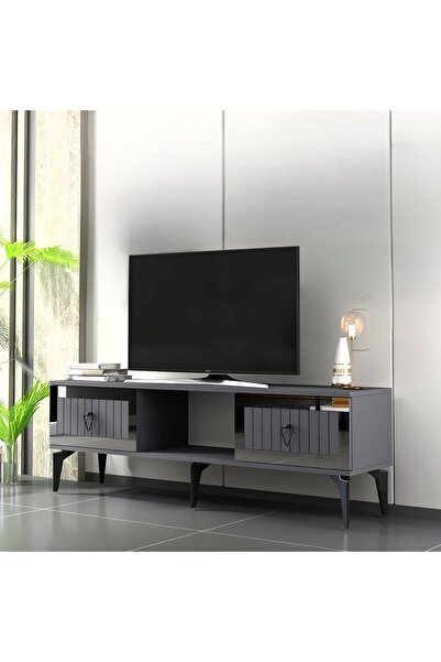 cantek dizayn LİİNDA TV SEHPASI (ALT MODÜL) ANTRASİT-GÜMÜŞ