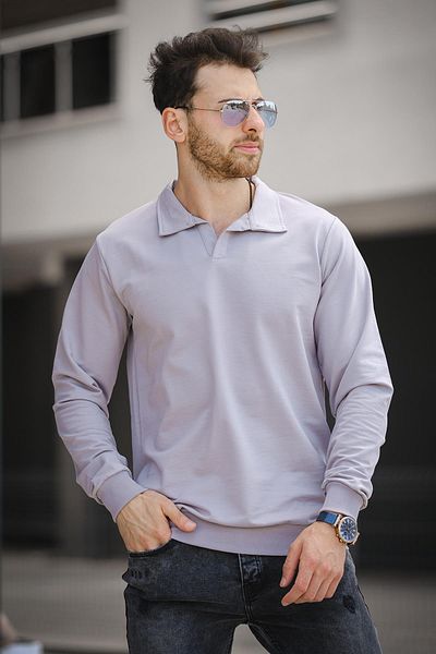 Oksit Ανδρικό φούτερ - Hoek Slim Fit, γιακάς με πατιλέτα