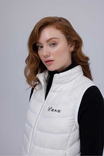 2AS Vestă de puf pentru femei White Azure