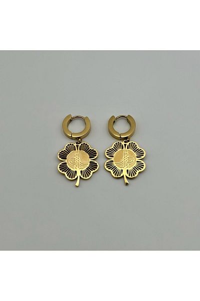 Arnes Jewelry Steel Clover Tughra Earrings
