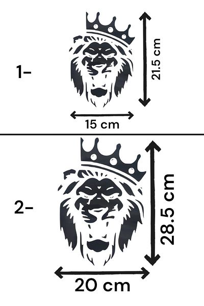 neva trade Lion Patterned Crown-Dressed Vehicle Sticker - Motorcycle Tankpad, Tuning Modified, Upper Text