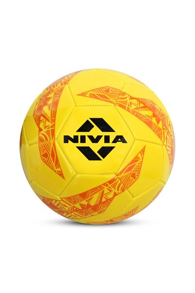 Nivia كرة قدم وورلد فيست مقاس 5 صفراء رغوية من مادة البولي فينيل كلوريد مخيطة
