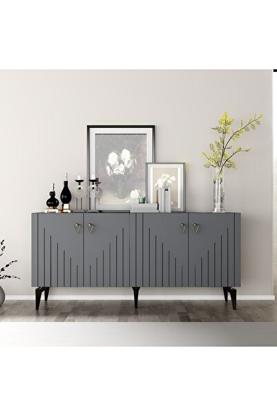 DEMONTE DECOR MEDA KONSOL ANTRASİT-ALTIN