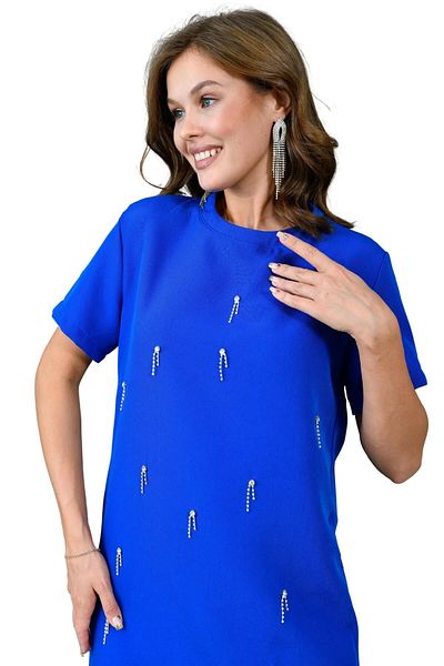 WOMAN VISION Rochie de damă mini cu decolteu rotund brodat cu piatră - 129