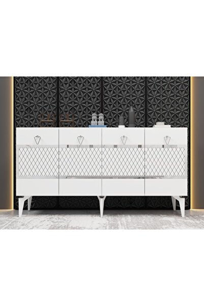 DEMONTE DECOR İPEK KONSOL BEYAZ GÜMÜŞ