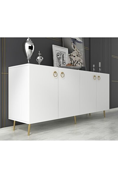 DEMONTE DECOR DROP KONSOL BEYAZ-ALTIN