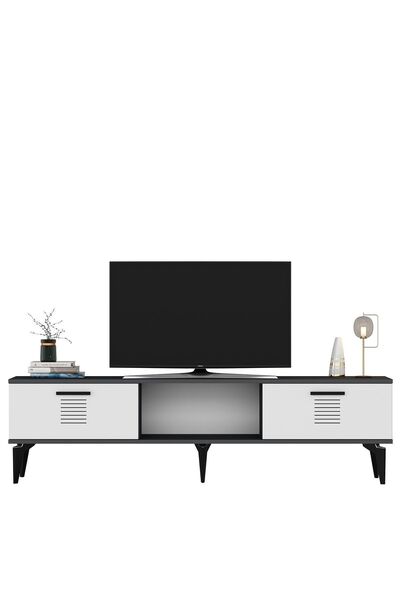 DEMONTE DECOR Asimo Tv Sehpası (ALT MODÜL) Antrasit-beyaz