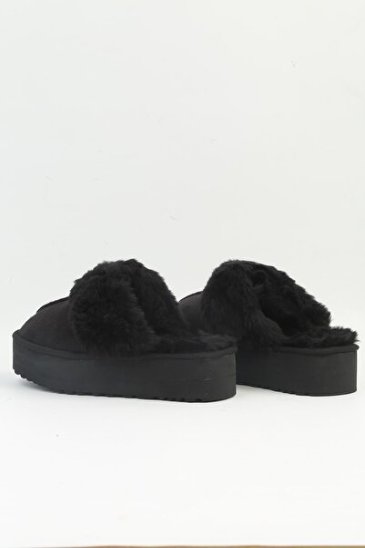 Pierre Cardin PC-5490 Μοντέλο Μαύρες Γυναικείες Παντόφλες - Γούνινες Εσωτερικές