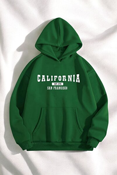 trendypassion سترة وقلنسوة قطنية كبيرة الحجم للجنسين من كاليفورنيا