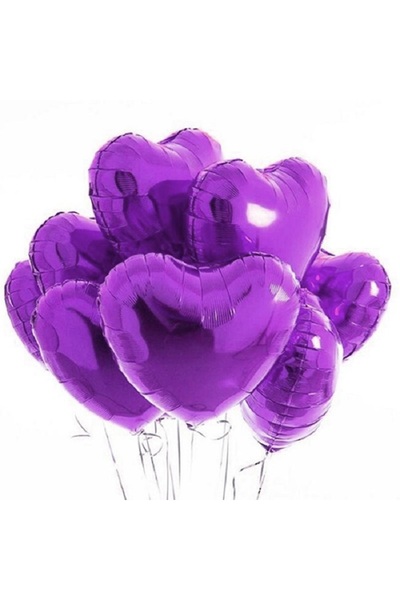 turkuaz parti MOR KALP FOLYO BALON 45cm