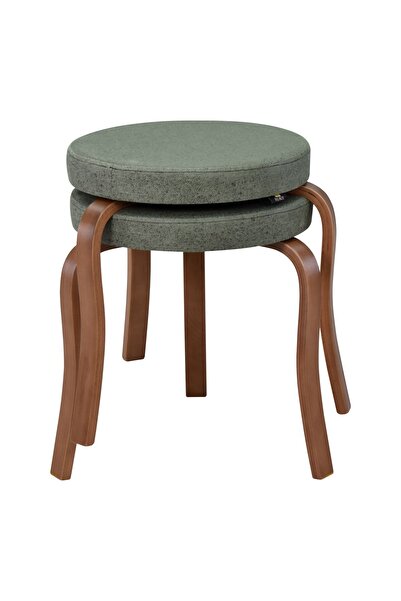 VİLİNZE Ege Kestane Ahşap Ayak Istiflenebilir Mutfak-balkon Taburesi (2 ADET)