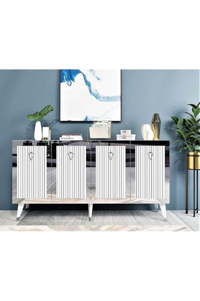 DEMONTE DECOR BARRE KONSOL BEYAZ-GÜMÜŞ