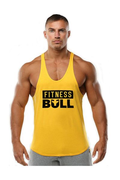 Ghedto Fitness Bull Gym Tank Top Athlete's Tank Top [yellow]