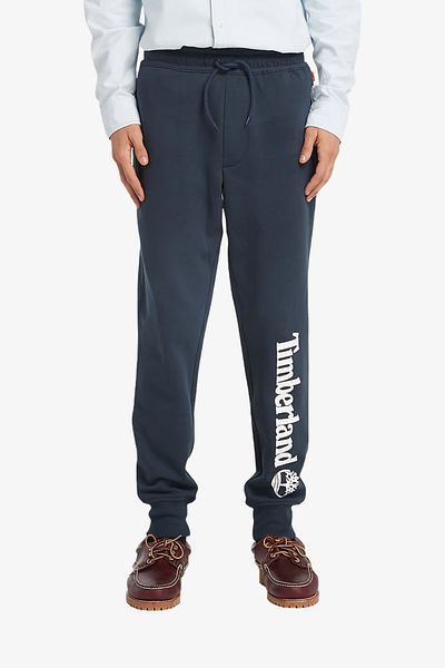 Timberland Men's Navy Blue Core Logo Cuffed Sweatpants -tb0a2bvf U10