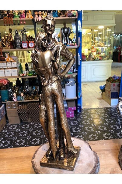 Atak Hediyelik Dekoratif Sevgili Biblo Büyük Boy Polyester Gold 52 cm